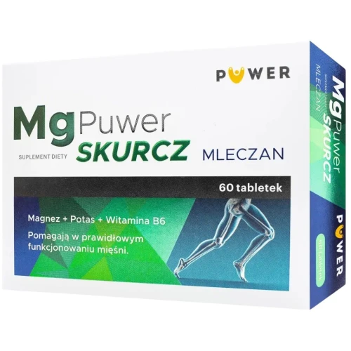 Mg Puwer Skurcz, 60 tabletek - Z potasem, mlecznem magnezu i witaminą B6