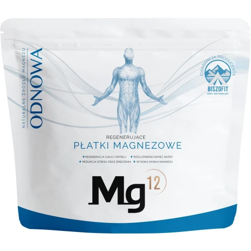 Mg12 Odnowa Płatki do kąpieli magnezowe (100% biszofit), 1000 g - Do kąpieli relaksacyjnej i regeneracji