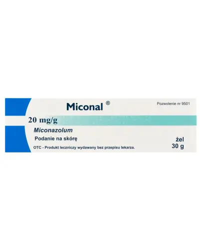 Miconal żel, 30 g - Przeciwgrzybiczy do stosowania miejscowego, na skórę