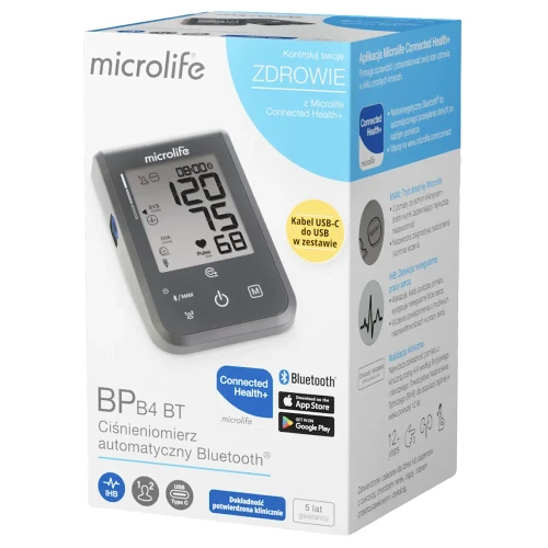 Microlife Ciśnieniomierz automatyczny BP B4 BT, 1 sztuka - Ciśnieniomierz naramienny z technologią Bluetooth