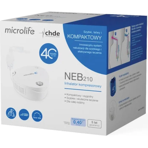 Microlife Inhalator kompresorowy NEB 210, 1 sztuka - System nebulizacji do efektywnego leczenia