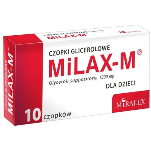 Milax-M Czopki glicerolowe dla dzieci 1500 mg, 10 sztuk - Ułatwiają wypróżnienia