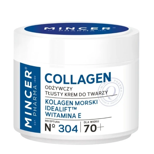Mincer Pharma Collagen 70+ Krem do twarzy, 50 ml - Intensywnie odbudowujący krem tłusty do cery dojrzałej