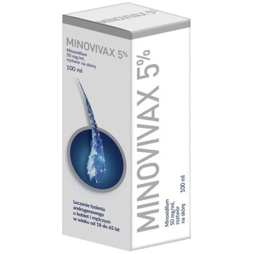 Minovivax 5% 50 mg/ml roztwór na skórę, 100 ml - Lek na łysienie androgenowe
