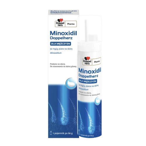 Minoxidil Doppelherz dla mężczyzn Piana na skórę, 60 g - Powoduje odrost włosów i hamuje ich wypadanie