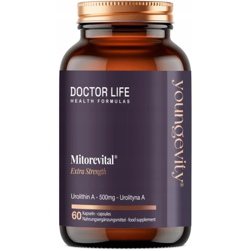 Doctor Life Mitorevital, Extra Strength, 60 kapsułek - Z urolityną A z owoców granatowca właściwego, 500 mg w 1 kapsułce