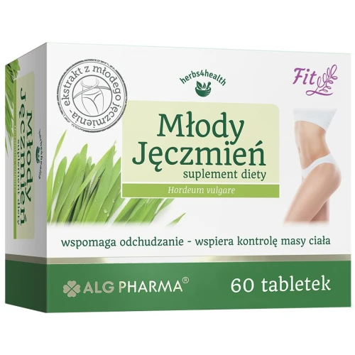 Alg Pharma Młody Jęczmień Fit, 60 tabletek - Z chromem i biotyną – wspomaga metabolizm i kontrolę masy ciała