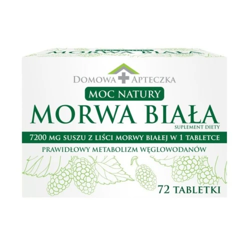 Domowa Apteczka, Moc Natury Morwa Biała, 72 tabletki - Skoncentrowany ekstrakt z liści morwy białej
