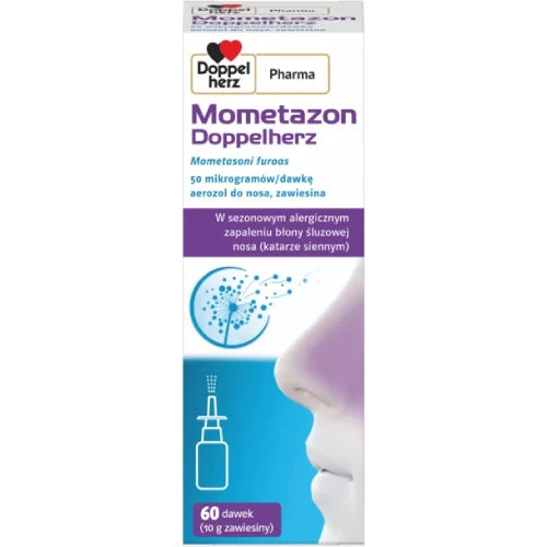 Mometazon Doppelherz, 60 dawek - Aerozol do nosa na alergię