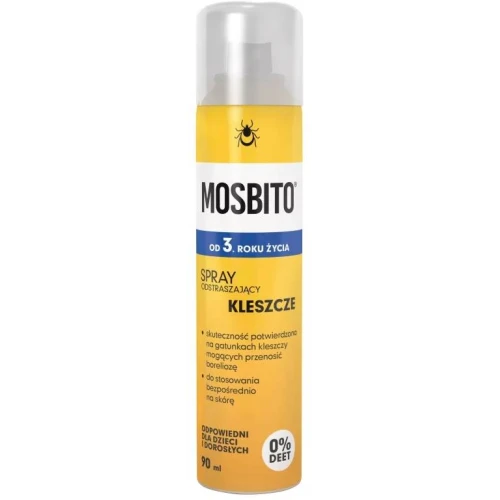 Mosbito Spray odstraszający kleszcze 90 ml - Skuteczna ochrona już od 3. roku życia
