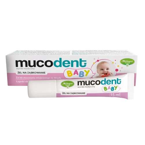 Mucodent Baby żel na ząbkowanie, 15 ml - Łagodzi ból wywołany ząbkowaniem
