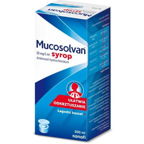 Mucosolvan 30mg/5ml, syrop 200 ml - Syrop z ambroksolem, ułatwia odkrztuszanie i łagodzi kaszel
