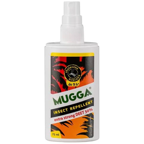 Mugga Extra Strong 50% DEET spray, 75 ml - Preparat do odstraszania komarów i ochrony przed ich ukąszeniami