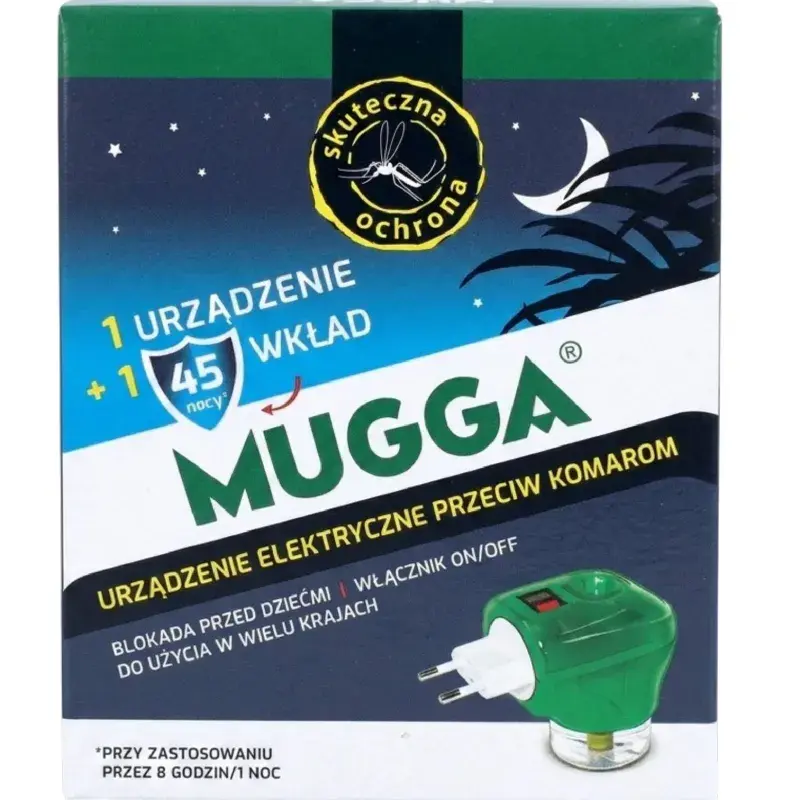Mugga Elektrofumigator z wkładem, 1 opakowanie - Urządzenie elektryczne do kontaktu z płynem eliminującym komary