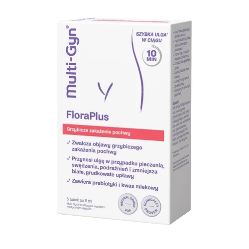 Multi-Gyn FloraPlus żel dopochwowy, 5 tubek x 5 ml - Na objawy grzybicy pochwy