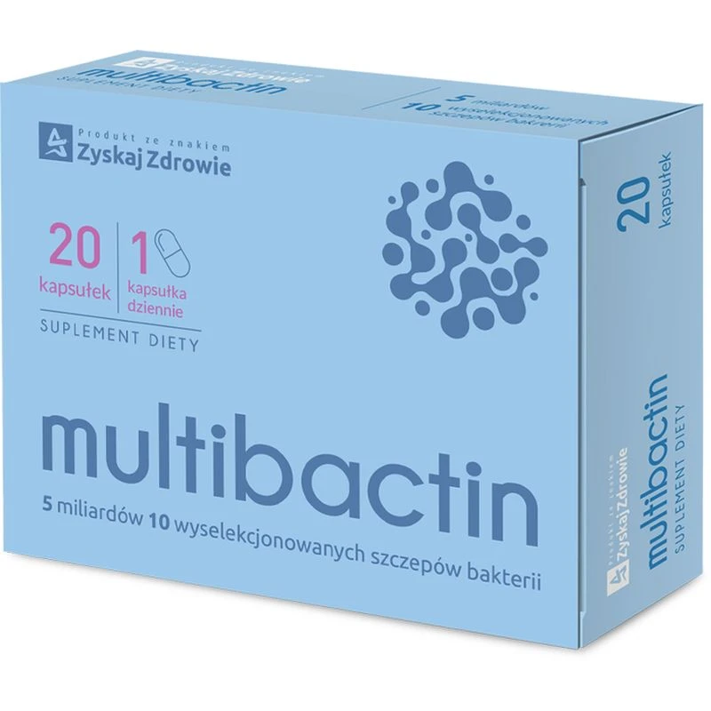 Multibactin Zyskaj Zdrowie, 20 kapsułek - 5 miliardów żywych kultur bakterii z inuliną