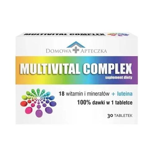 Domowa Apteczka  Multivital Complex, 30 tabletek - Zestaw witamin i minerałów z luteiną wspierającą wzrok