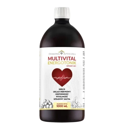 Domowa Apteczka Multivital Energotonik, płyn 1000 ml - Tonik witaminowy z ekstraktami roślinnymi i żelazem