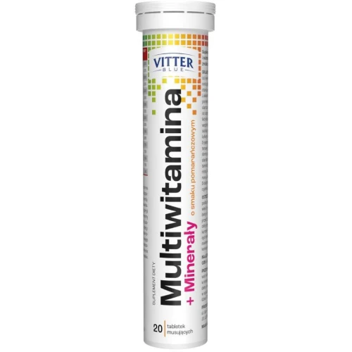Multiwitamina + Minerały Vitter Blue, 20 tabletek - Kompozycja witamin i minerałów dla dorosłych.
