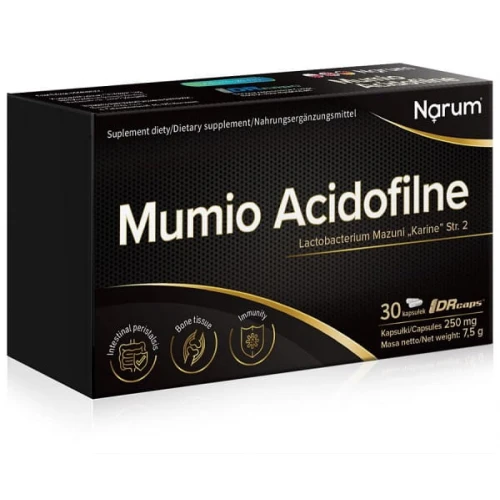 Narum Mumio Acidofilne 250 mg, 30 kapsułek - Wsparcie naturalnej mikroflory jelitowej