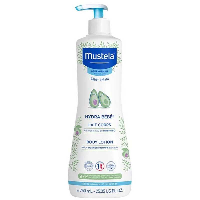 Mustela Hydra Bebe, mleczko do ciała z organicznym awokado, 750 ml - Nawilża i wzmacnia barierę ochronną skóry