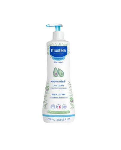 Mustela Hydra Bebe, mleczko do ciała z organicznym awokado, 750 ml - Nawilża i wzmacnia barierę ochronną skóry