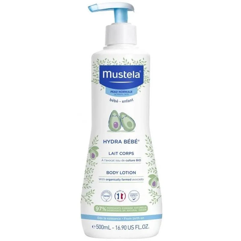 Mustela Hydra Bebe Mleczko do ciała z organicznym awokado, 500 ml - Natychmiastowe i długotrwałe nawilżenie skóry noworodków i dzieci