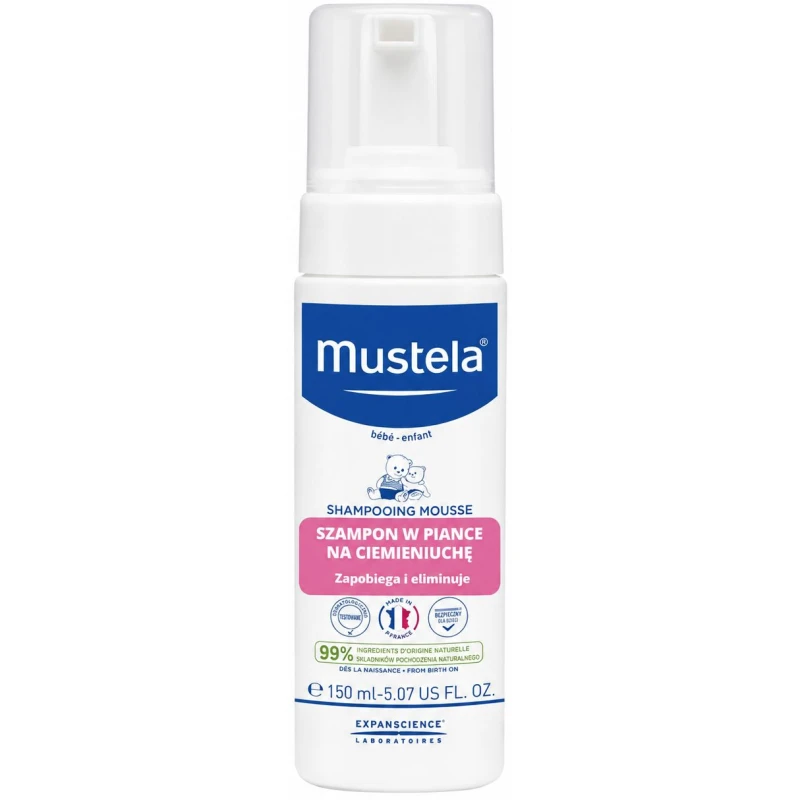 Mustela Bebe-Enfant Szampon w piance dla niemowląt, 150 ml - Zapewnia codzienną pielęgnację i oczyszczanie 