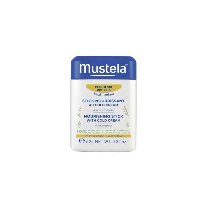 Mustela Bebe-Enfant Sztyft ochronny z Cold Cream, 9,2 g - Odżywczy sztyft dla niemowląt i dzieci z Cold Cream