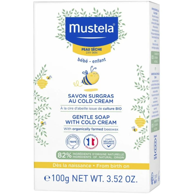 Mustela Bebe Enfant Delikatne mydło z Cold Cream, 100 g  - Delikatnie myje i nawilża skórę