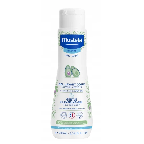 Mustela Bebe Enfant Delikatny żel do mycia ciała i głowy, 200 ml - Delikatne oczyszczanie wrażliwej skóry dzieci