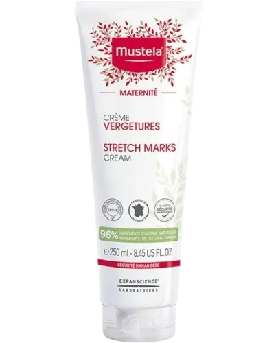 Mustela Maternite krem na rozstępy, 250 ml - Zapobiega i ogranicza pojawianie się rozstępów