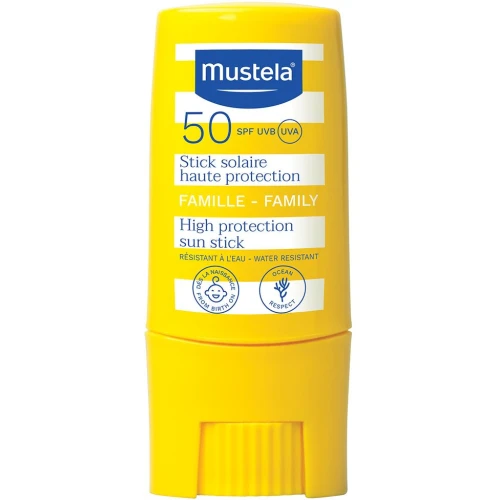 Mustela Bebe-Enfant Sztyft przeciwsłoneczny SPF50+, 9 ml - Bardzo wysoka ochrona przed szkodliwym promieniowaniem słonecznym
