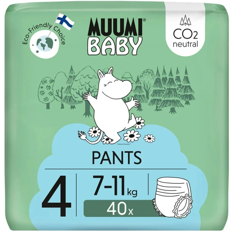Muumi Baby Pants 4 Maxi 7-11 kg Eko Pieluchomajtki, 40 sztuk