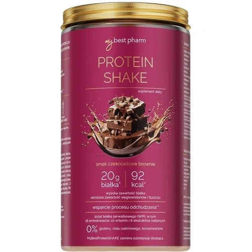 MyBest Protein Shake czekoladowe brownie, 450 g - Z aminokwasami, witaminami i ekstraktami roślinnymi, które wspierają odchudzanie