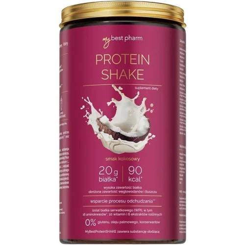 MyBest Protein Shake kokosowy, 450 g - Z aminokwasami, witaminami i ekstraktami roślinnymi, które wspierają odchudzanie