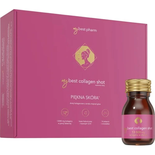 MyBest Collagen Shot smak brzoskwiniowy, 30 x 30 ml - Pomaga zadbać o wygląd i kondycję skóry