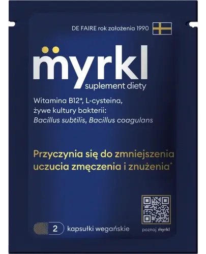 Myrkl, 2 kapsułki miękkie - Z bakteriami probiotycznymi, L-cysteiną oraz witaminą B12