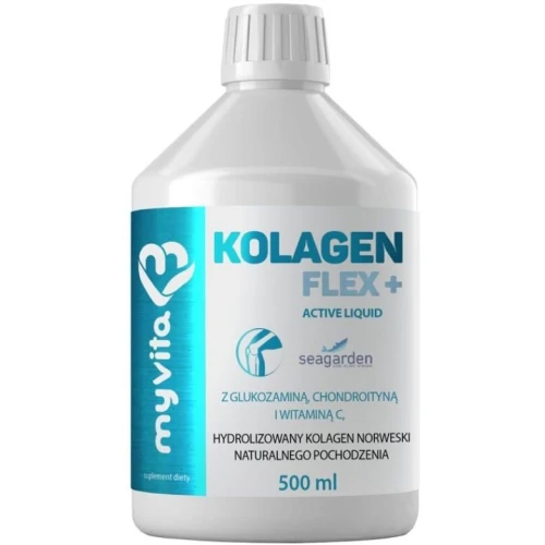 MyVita Kolagen Flex+ Active Liquid, 500 ml - Płynny kolagen z chondroityną, glukozaminą i witaminą C dla stawów i kości