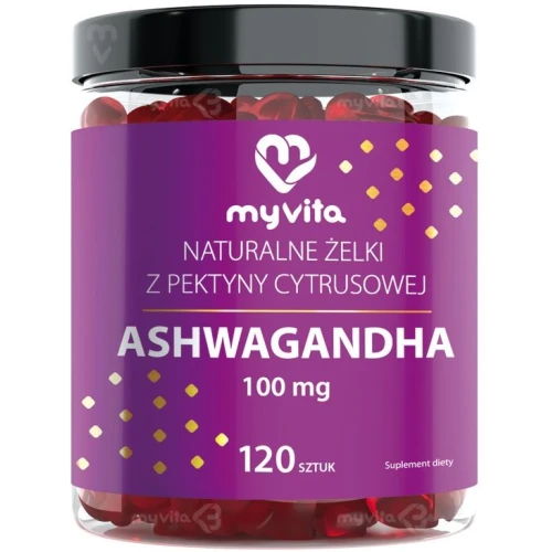 MyVita Naturalne żelki Ashwagandha, 120 sztuk - Standaryzowany ekstrakt – 5% witanolidów