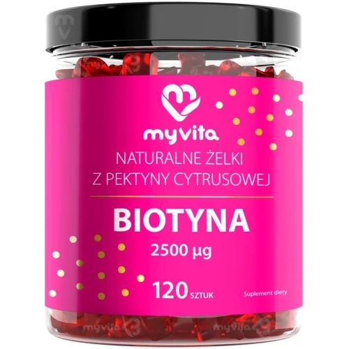 MyVita Naturalne żelki Biotyna, 120 sztuk - Żelki z pektyny cytrusowej