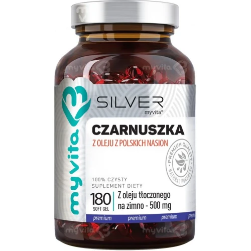 MyVita Silver Czarnuszka, 180 kapsułek - Olej z czarnuszki tłoczony na zimno