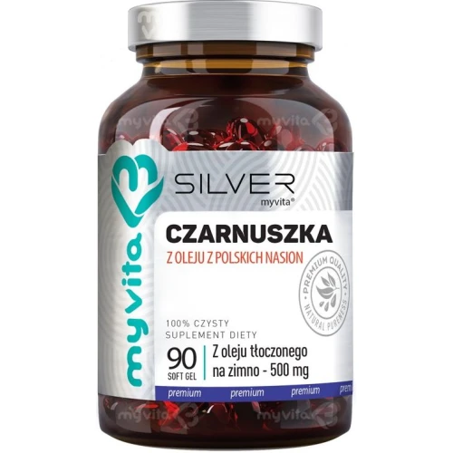 MyVita Silver Czarnuszka, 90 kapsułek - Z nierafinowanym, tłoczonym na zimno olejem z polskich nasion