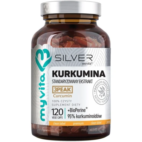 MyVita Silver Kurkumina, 120 kapsułek - Kurkumina i piperyna