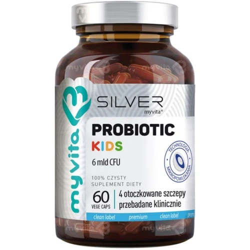 MyVita Silver Probiotic Kids 6 mld, 60 kapsułek - Probiotyk dla dzieci od1. roku życia