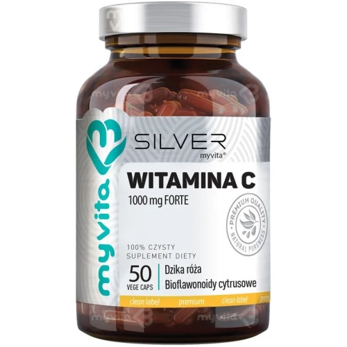 MyVita Silver Witamina C 1000 mg Forte, 50 kapsułek - Wysoka dawka witaminy C w 1 kapsułce
