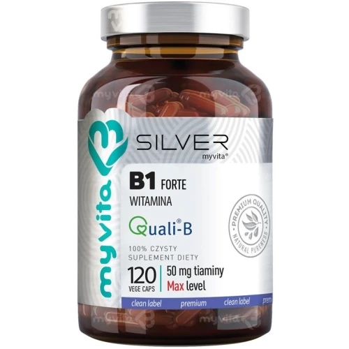 MyVita Silver Witamina B1 Tiamina Forte, 120 kapsułek - Wysoka dawka witaminy B1 w 1 kapsułce