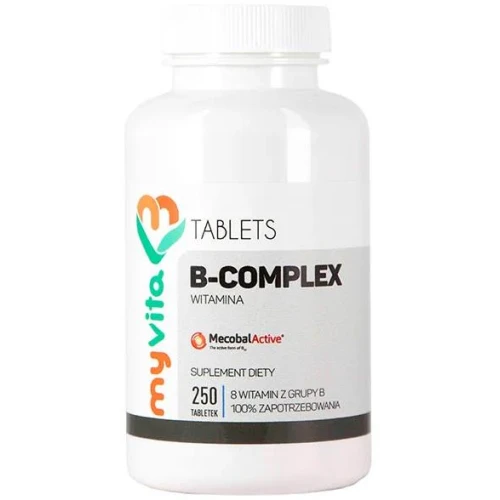 MyVita Witamina B-Complex, 250 tabletek - 8 kluczowych witamin z grupy B
