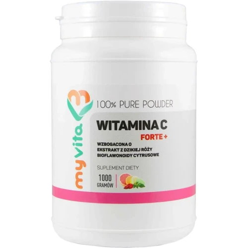 MyVita Witamina C Forte Plus Proszek, 1000 g - Dla wsparcia odporności i energii