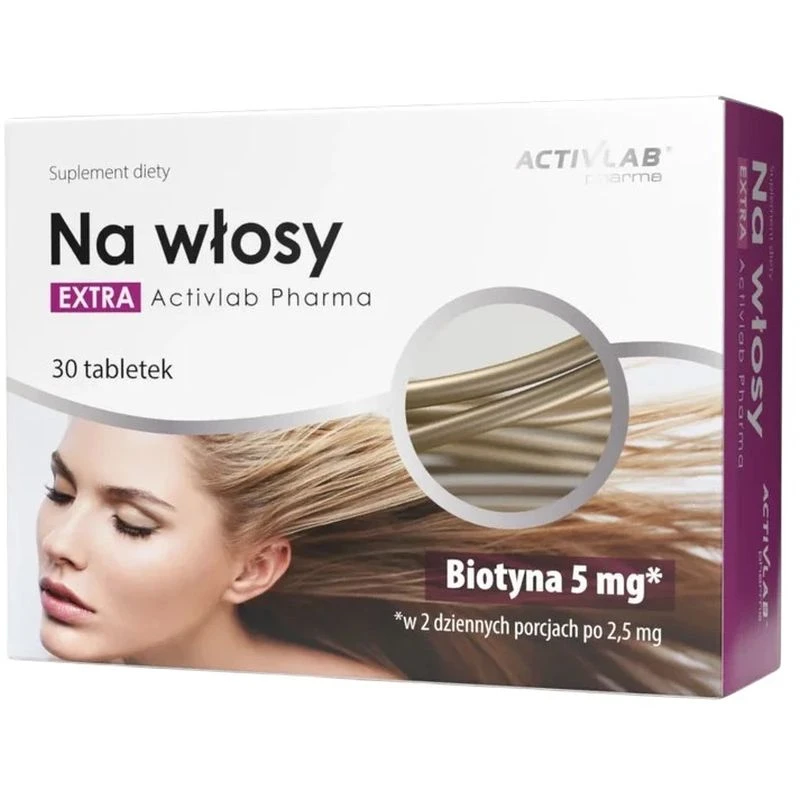 Activlab Pharma Na włosy EXTRA, 30 tabletek - Biotyna z cynkiem i miedzą 